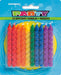 Pack of 10 colorful spiral birthday candles in rainbow colors including red, orange, yellow, green, blue, and purple arranged in rows on blue packaging.