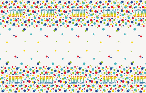 Rainbow Spots Birthday Plastic Tablecover | 1ct
