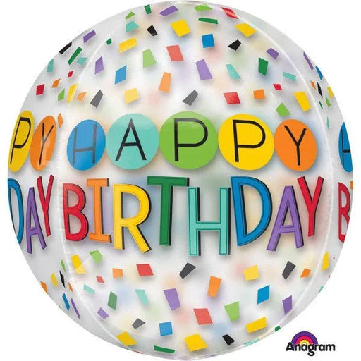 Rainbow Birthday Orbz Balloon 15" | 1 ct