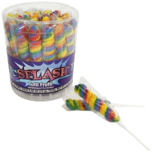 Rainbow Color Splash Tutti Frutti Lollipops | 30ct