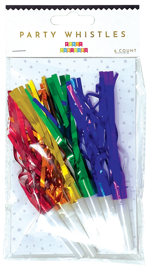 Rainbow Party Whistles | 6ct