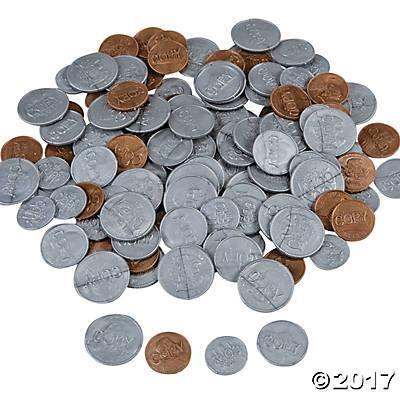 Realistic Plastic Coins | 144ct