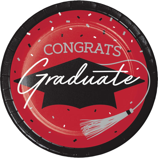 Red 9-Inch Plate School Spirit | 18ct