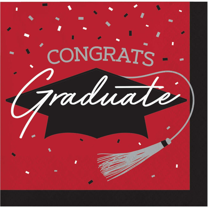 Red Beverage Napkin School Spirit | 36ct - Party Supplies