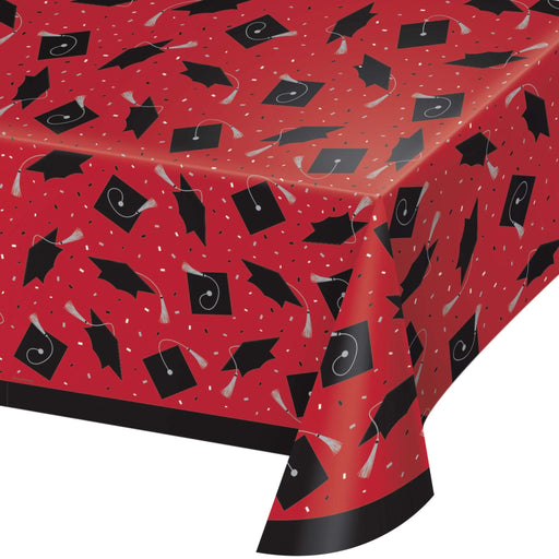 Red Tablecover Plastic School Spirit | 1ct