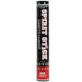 Tall cylindrical party cannon with black upper section featuring confetti design and red lower section with white label text.