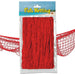 Red fish netting measuring 3 feet by 12 feet in its original clear plastic package with beach scene header label, displayed with two additional netting samples shown on either side.