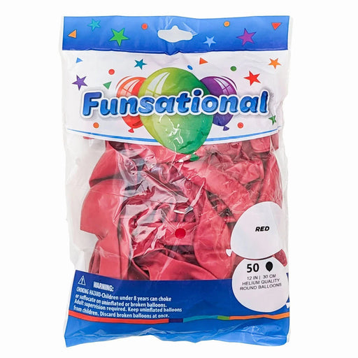 Red Funsational 12" Latex Balloons | 50ct