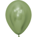 Single sage green latex balloon with a glossy finish and tied knot at the bottom.