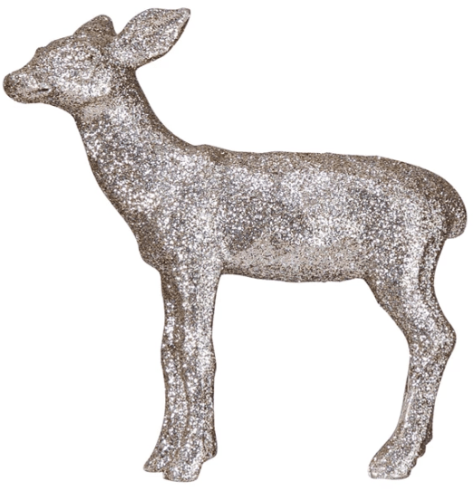 Resin Deer w/ Glitter, Silver Finish | 1ct | 1ct - Zurchers