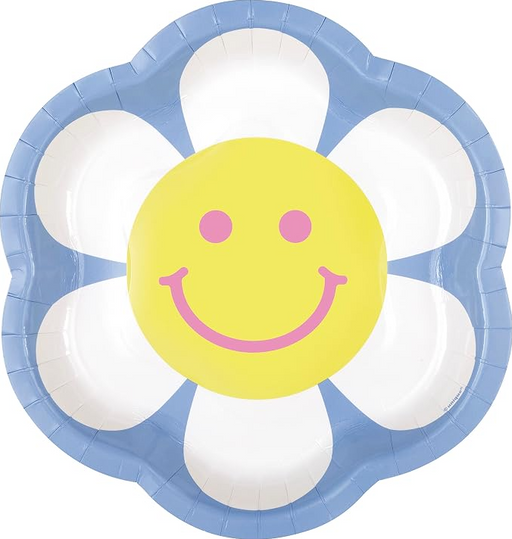 Retro Flower Shaped Paper Plates 8in | 8ct