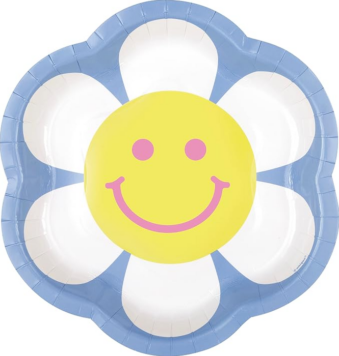 Retro Flower Shaped Paper Plates 8in | 8ct