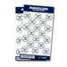Ridgeline Riverhawks sticker seals sheet with 36 circular 1-inch green and white stickers featuring a flying hawk logo and team name.