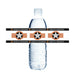 Plastic water bottle wrapped with black and orange Ridgevue Warhawks decorative labels featuring white stars and striped design patterns repeating around the bottle.