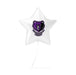 White star-shaped mylar balloon featuring a purple bear mascot logo labeled Rocky Mountain Grizzlies with a string attached.
