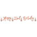 Rose gold script banner reading "Happy 32nd Birthday" with decorative tassel accents on each end.