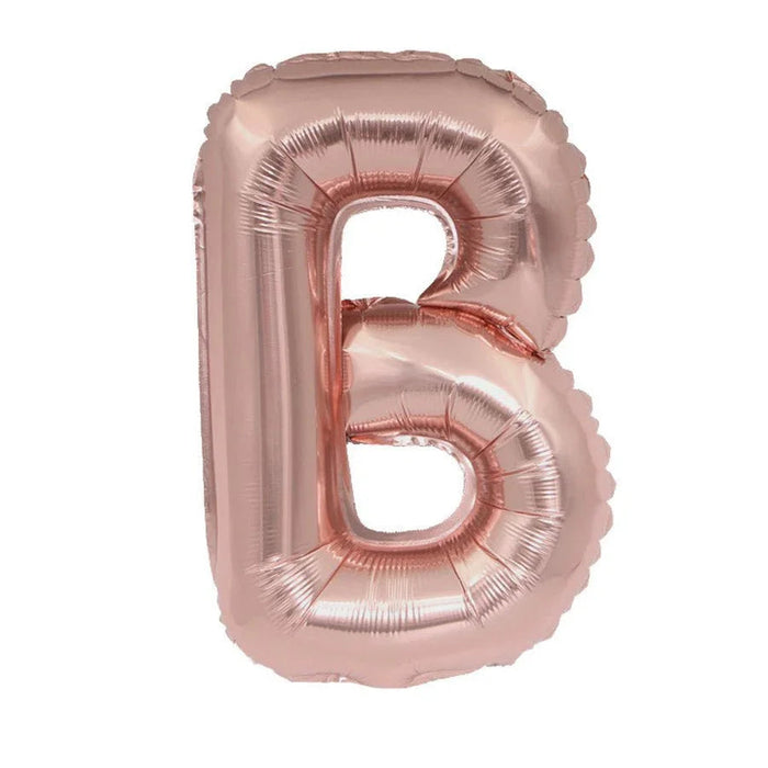 Air Filled Rose Gold Mylar Letter Balloon, 16" | 1 ct - Zurchers