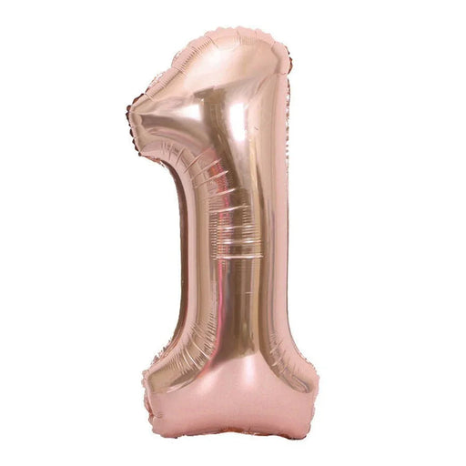 Air Filled Rose Gold Number Balloons 16"