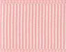 Rose pink grosgrain ribbon with vertical ribbed texture, displayed in a folded or coiled format showing the full width and texture detail.
