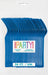 A package of 50 heavy-duty royal blue plastic forks with colorful "Party!" branding displayed on the front label.