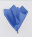 Crumpled royal blue tissue paper sheets arranged in a loose bunch against a white background.