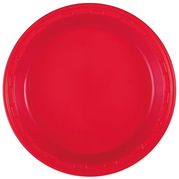 50ct 10in Plastic Plate Ruby Red - Party Supplies