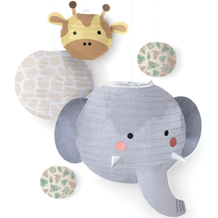 Hello Baby Jungle Paper Lanterns | 5pcs