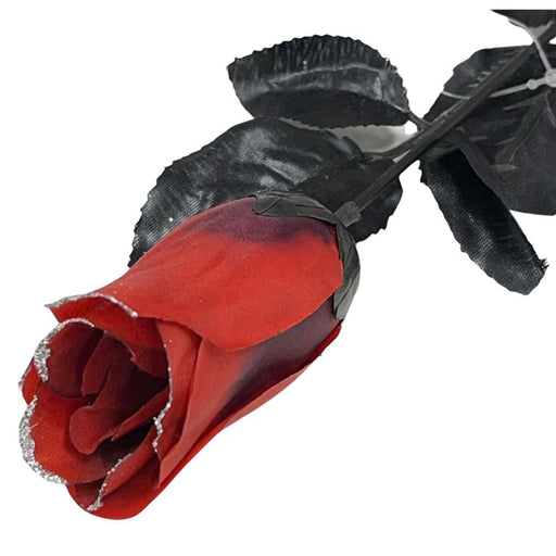 Halloween Gothic Decorative Glitter Rose 17in