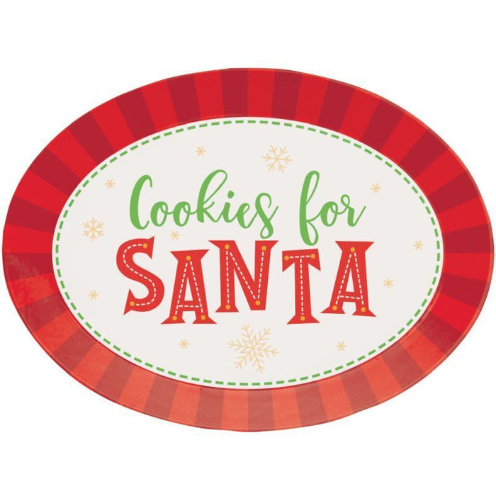 Christmas Serving Tray Cookies For Santa 13.25" x 10" | 1ct