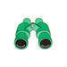 Safari binoculars shaped napkin with green binocular design, black lens details, and simple illustrated accents on a white background.