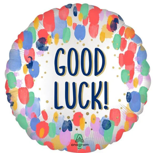 Satin Painterly Dots Good Luck Mylar Balloon 18" | 1ct - Zurchers