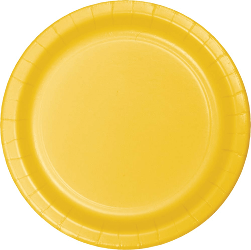 School Bus Yellow Paper Plates 7" | 24ct