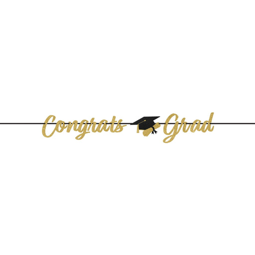 Shaped Banner Gold Graduation | 1ct