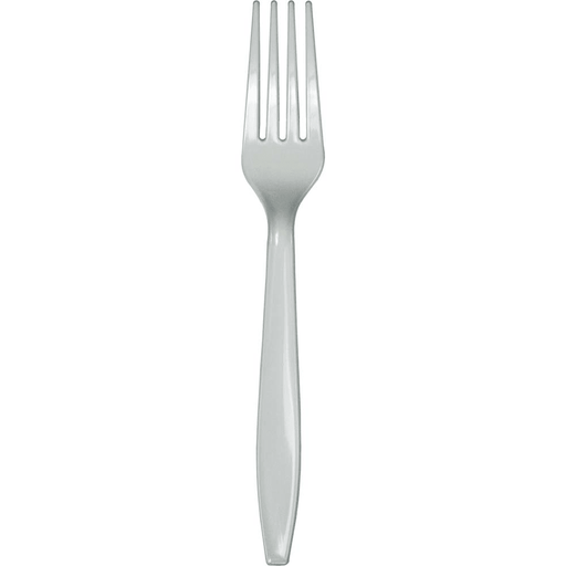 Shimmering Silver Premium Plastic Forks | 24ct