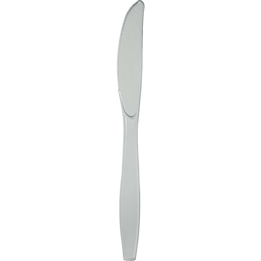 Shimmering Silver Premium Plastic Knives | 24ct