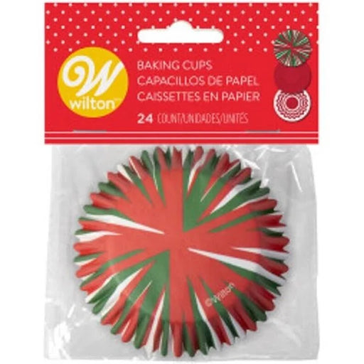 A 24 count package of Wilton Christmas Standard Baking Cups.