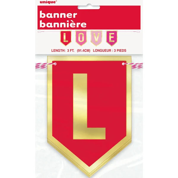 Valentine's Love Pennant Banner 3' | 1 ct