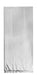 Clear plastic bag with silver foil bottom seal, standing upright in a portrait orientation.
