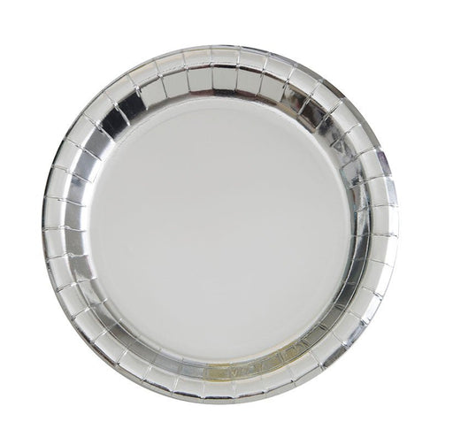 Silver Foil Round Paper Plate 9in | 8ct