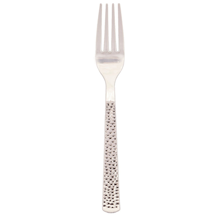 24ct Silver Hammered Forks - Party Supplies