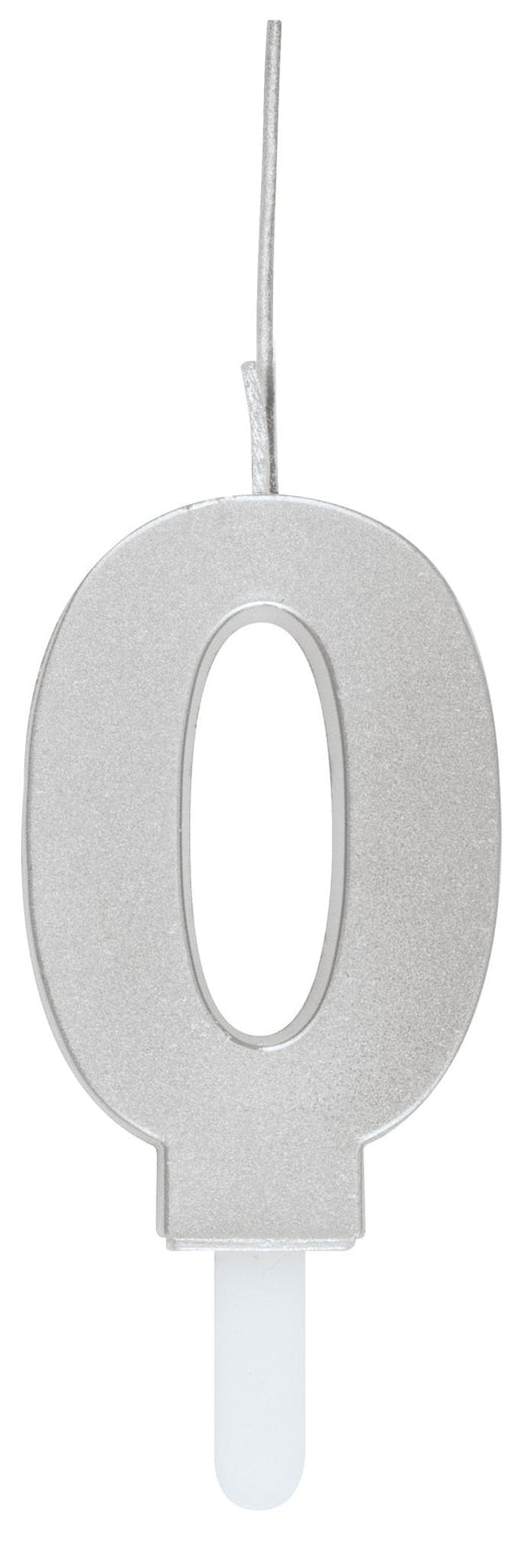 Silver Number 0 Sparkler Candle | 1ct