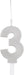 Silver Number 3 Sparkler Candle - Party Supplies