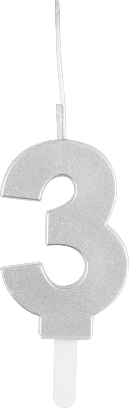 Silver Number 3 Sparkler Candle | 1ct