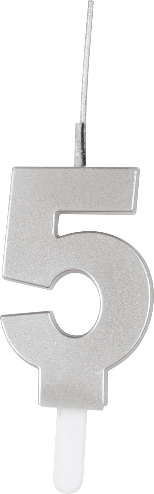 Silver Number 5 Sparkler Candle | 1ct