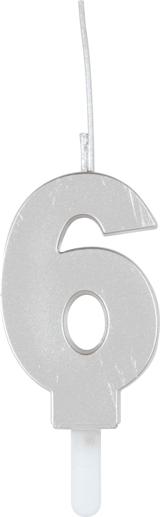 Silver Number 6 Sparkler Candle | 1ct
