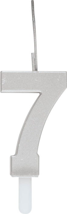 Silver Number 7 Sparkler Candle - Party Supplies