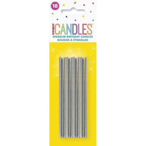 Silver Sparkler Birthday Candle | 18ct