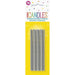 Package of 18 silver sparkler birthday candles displayed against a bright yellow background with colorful confetti design on the header.
