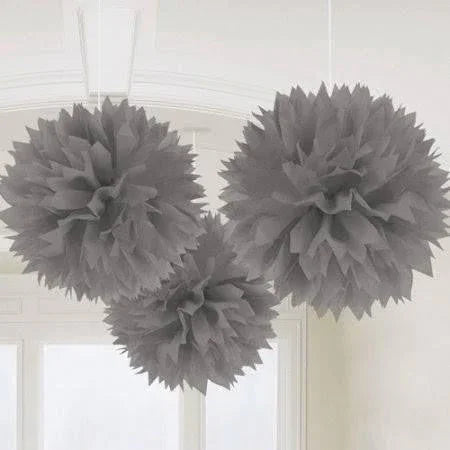 Silver Fluffy Decorations, 16'' | 3 ct