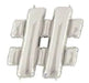 Clear acrylic hashtag symbol with rounded corners and small suction cup attachment points on each arm, displayed against a white background.
